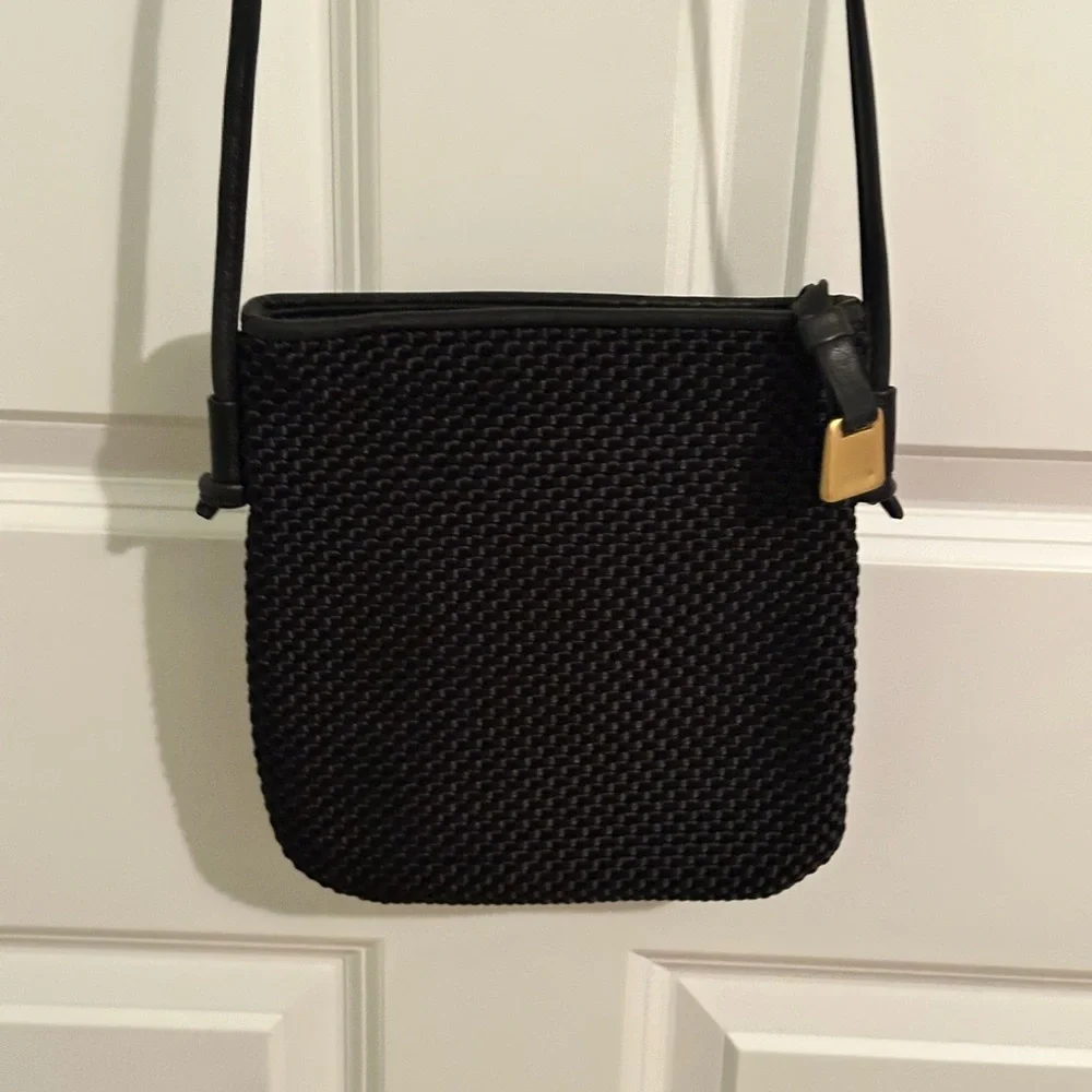 Americana by Sharif Black Gold Woven Crossbody